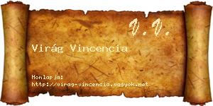 Virág Vincencia névjegykártya